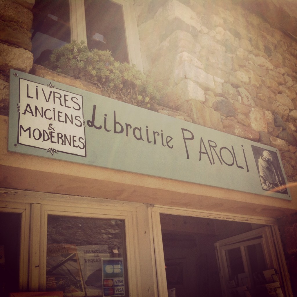 Rustic library in the centre of the small village of Minerve