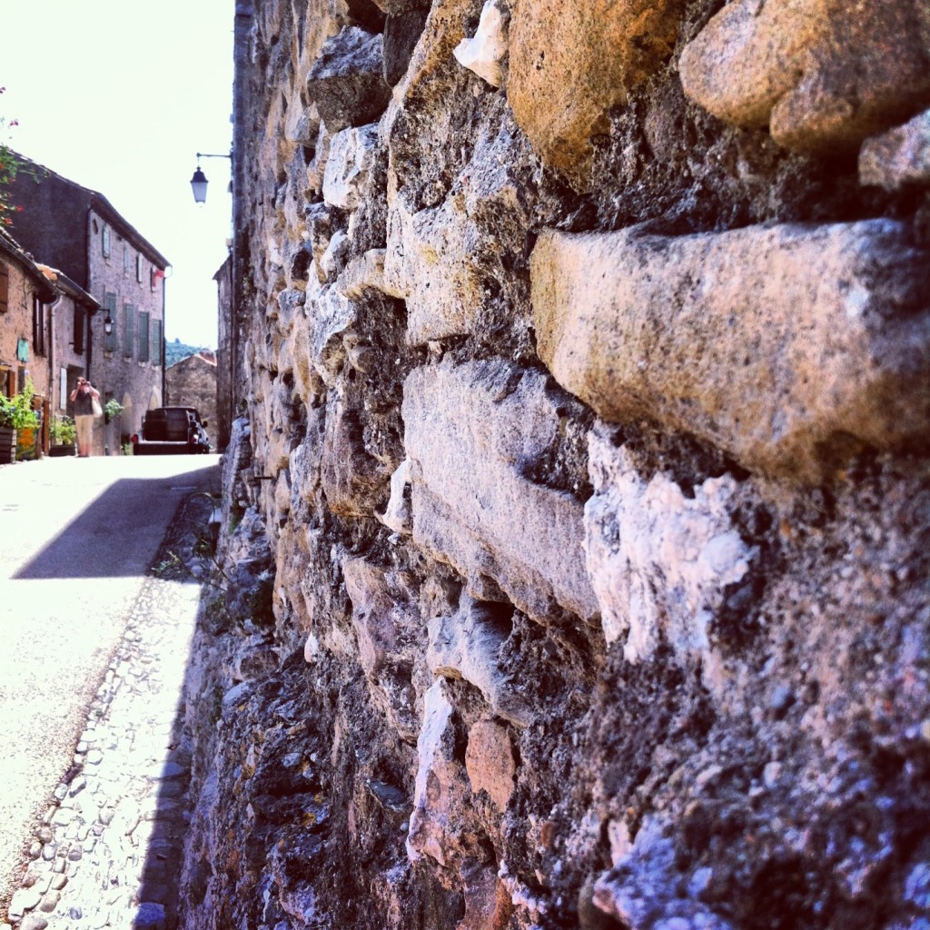 Stone wall in Minerve, South of France